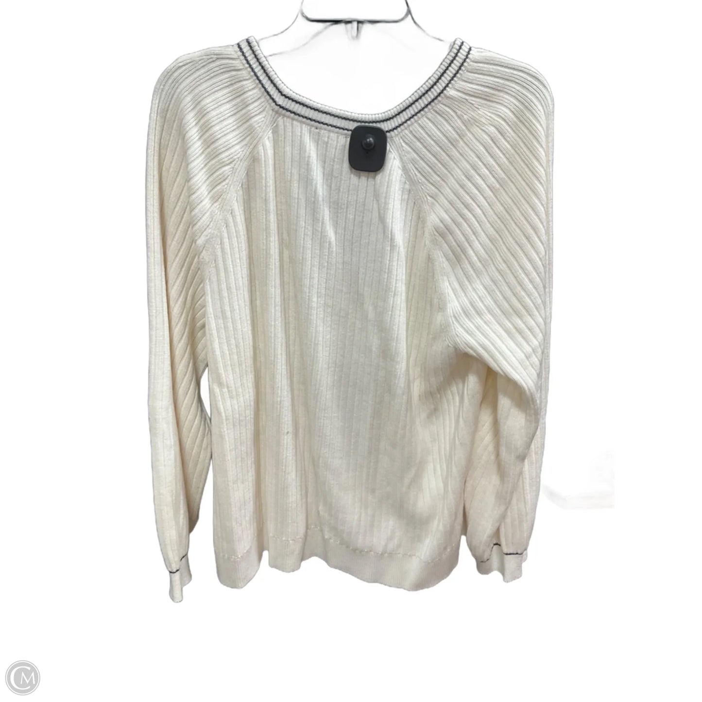 Sweater Cardigan By Talbots In Cream, Size: 2x