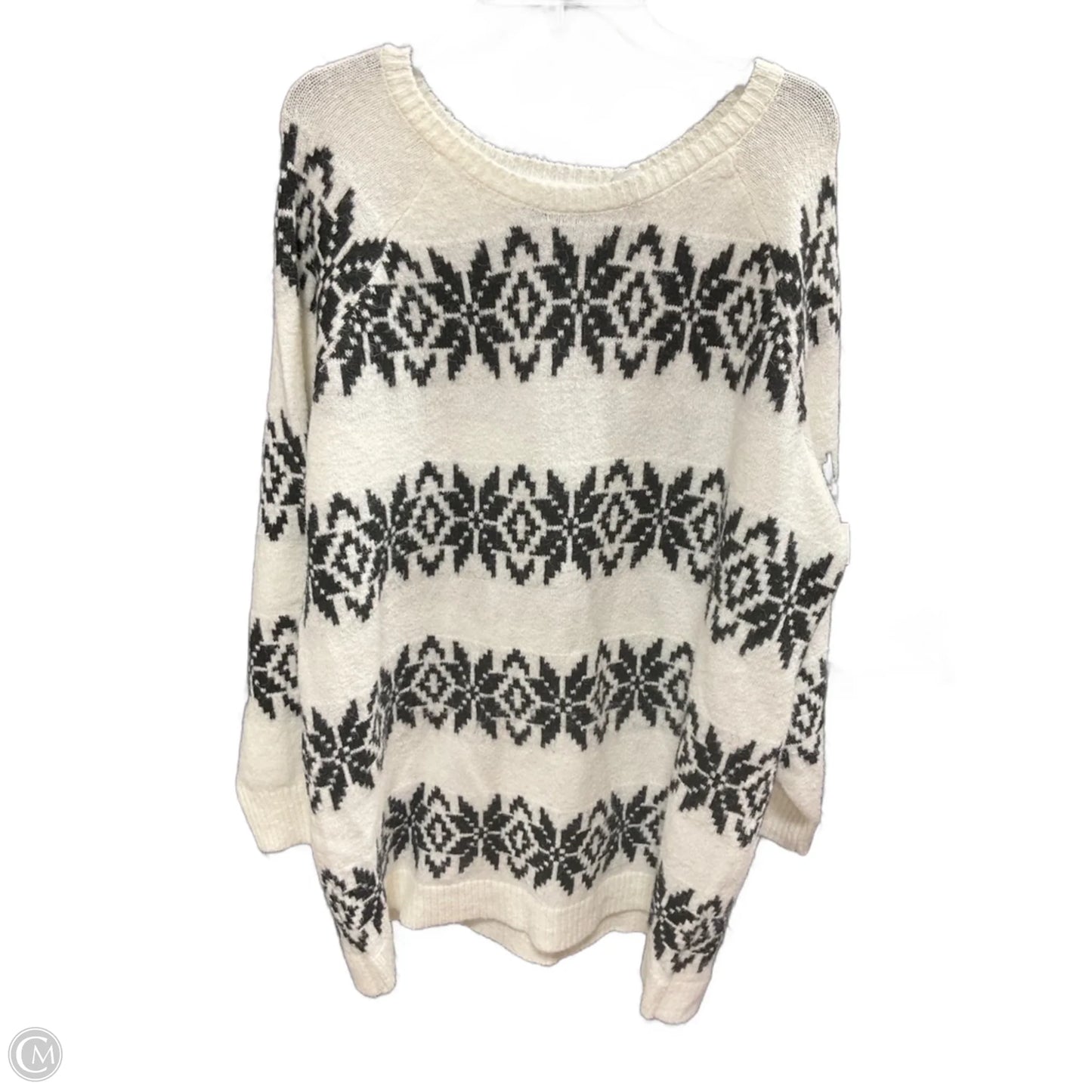 Sweater By Lane Bryant In Black & Cream, Size: Xl