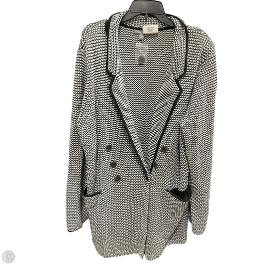Sweater Cardigan By Jessica London In Checkered Pattern, Size: Xl