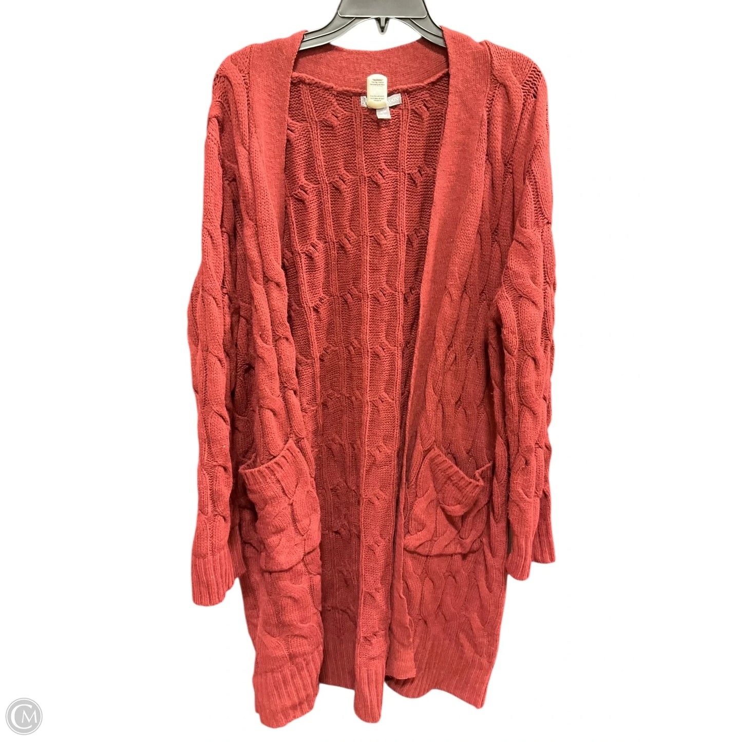Sweater Cardigan By Jessica London In Red, Size: L