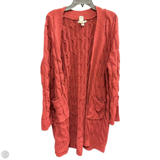Sweater Cardigan By Jessica London In Red, Size: L