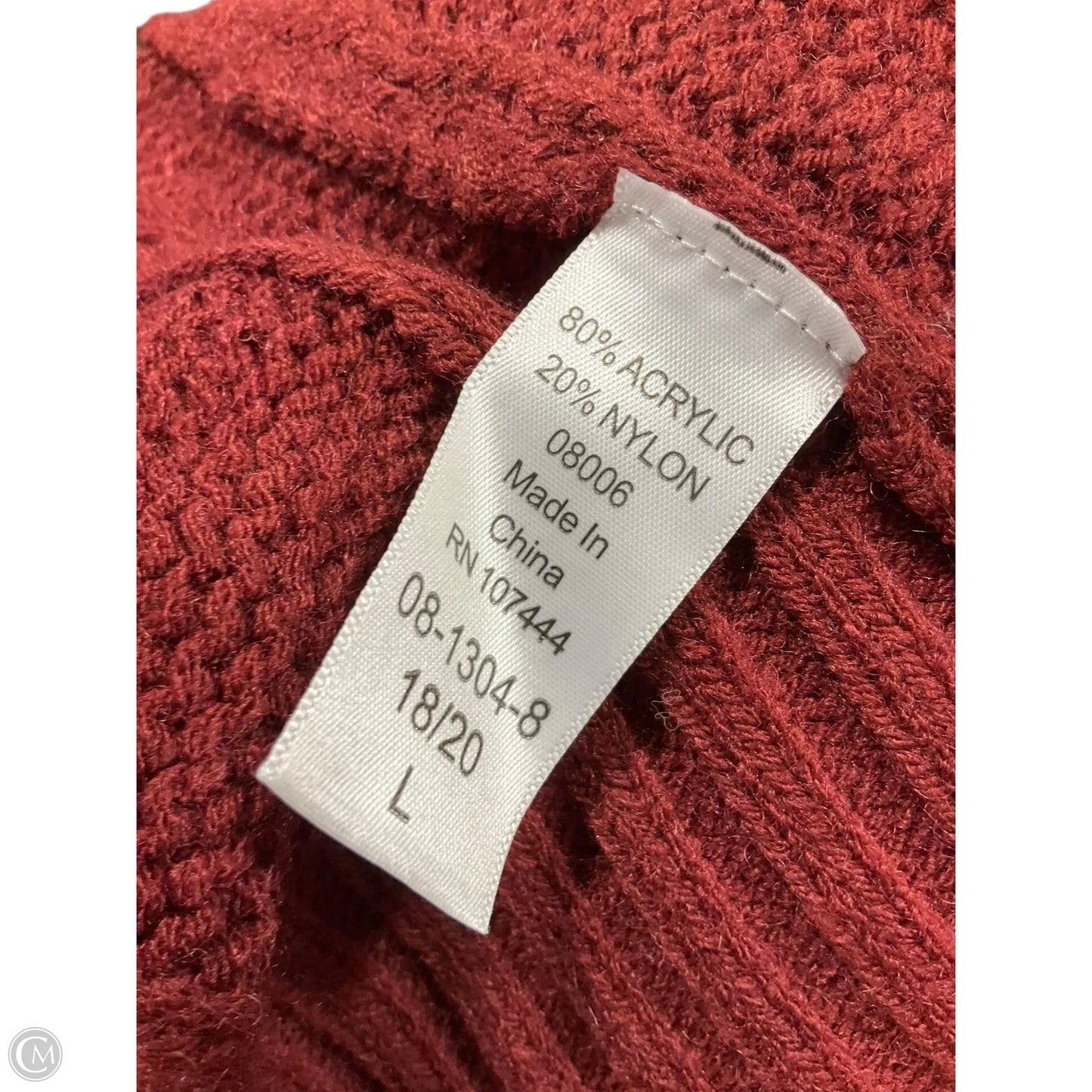 Sweater Cardigan By Jessica London In Red, Size: L