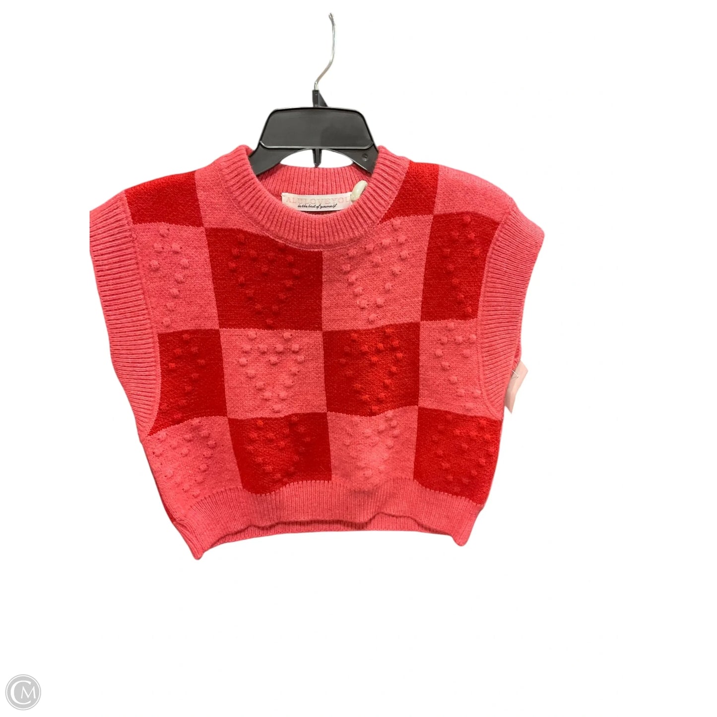 Sweater Short Sleeve By Clothes Mentor In Pink & Red, Size: L