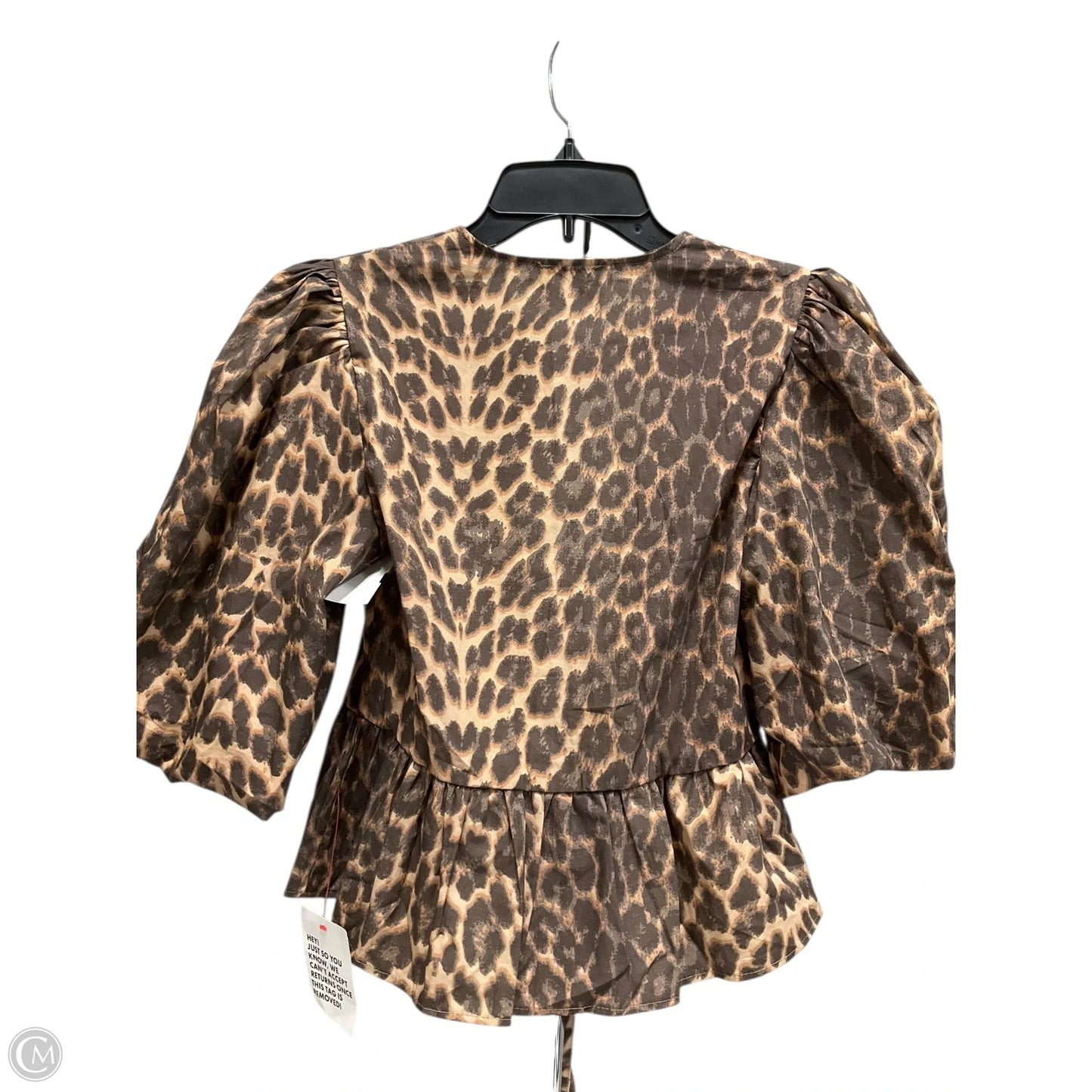 Top Short Sleeve By Asos In Animal Print, Size: S