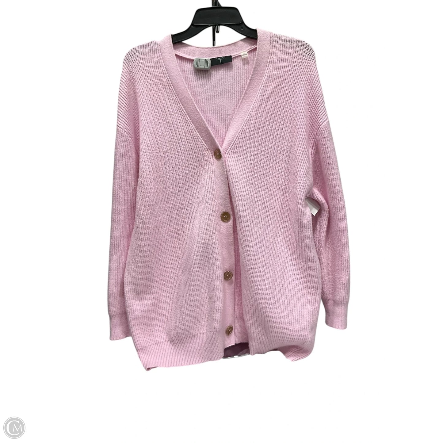 Sweater Cardigan By Tahari In Pink, Size: S