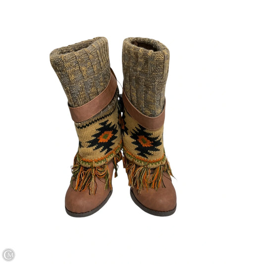 Boots Ankle Heels By Clothes Mentor In Orange, Size: 9