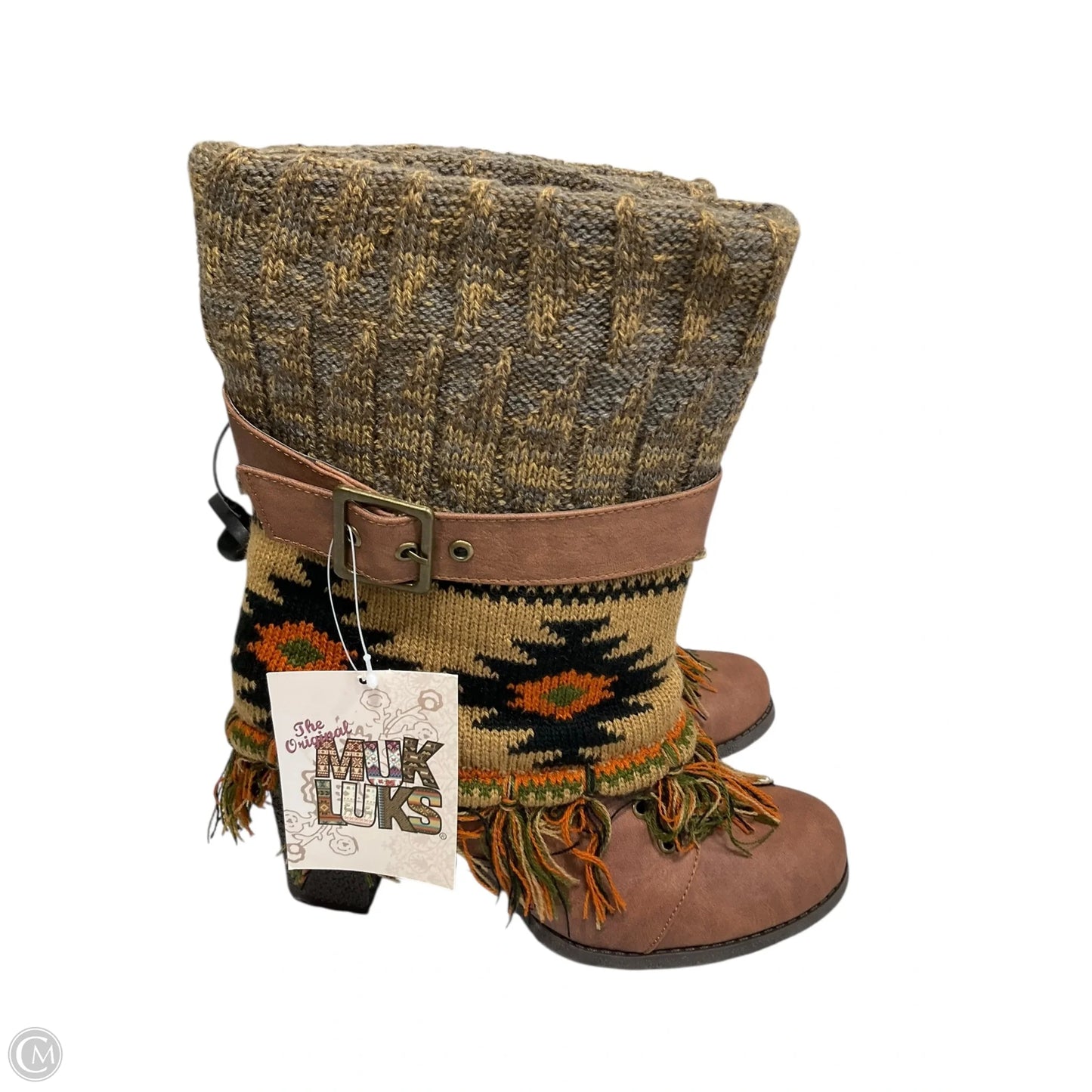 Boots Ankle Heels By Clothes Mentor In Orange, Size: 9