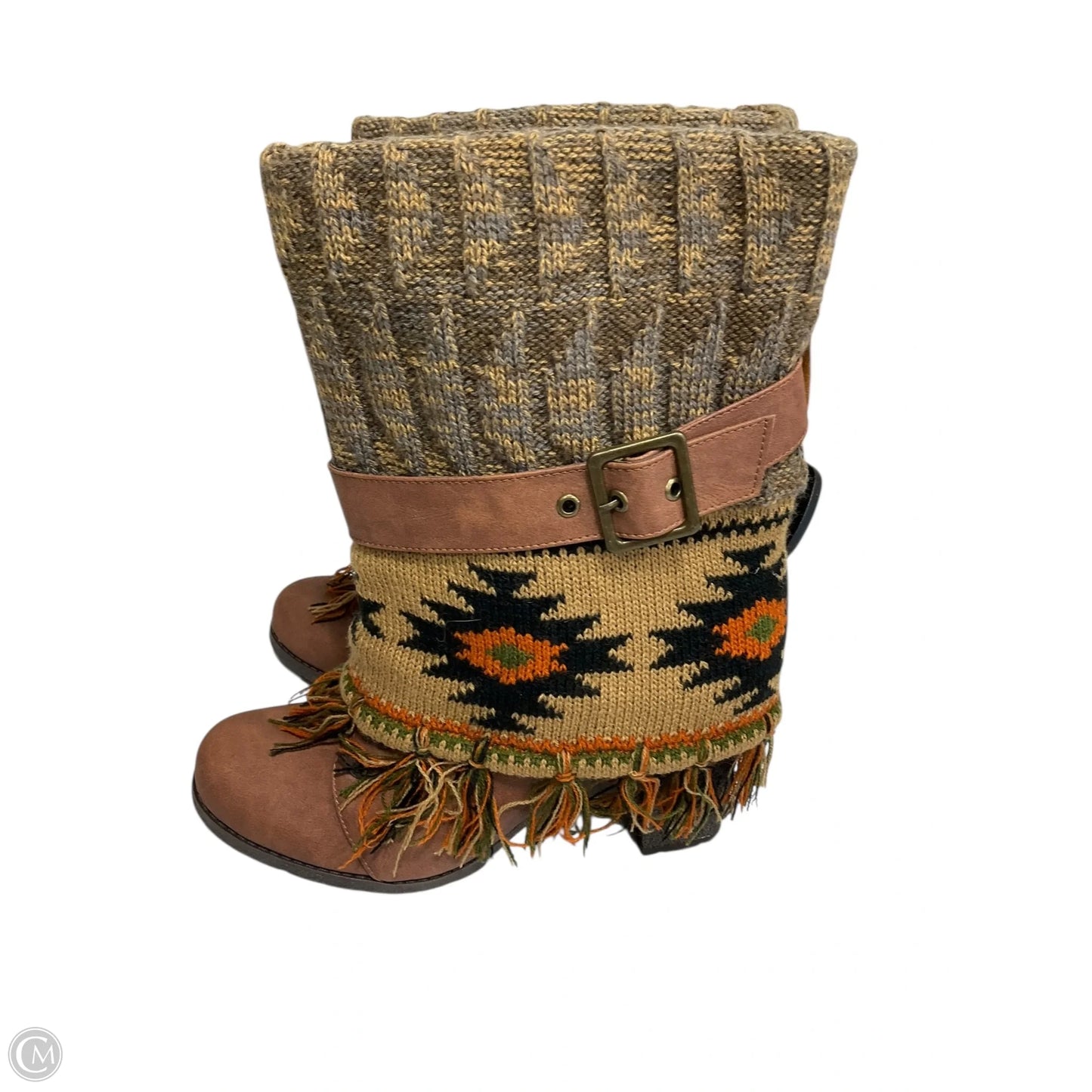 Boots Ankle Heels By Clothes Mentor In Orange, Size: 9