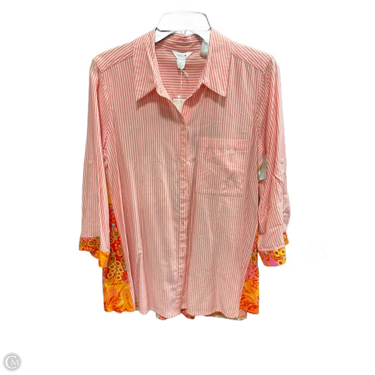 Blouse Long Sleeve By Intro In Orange, Size: S