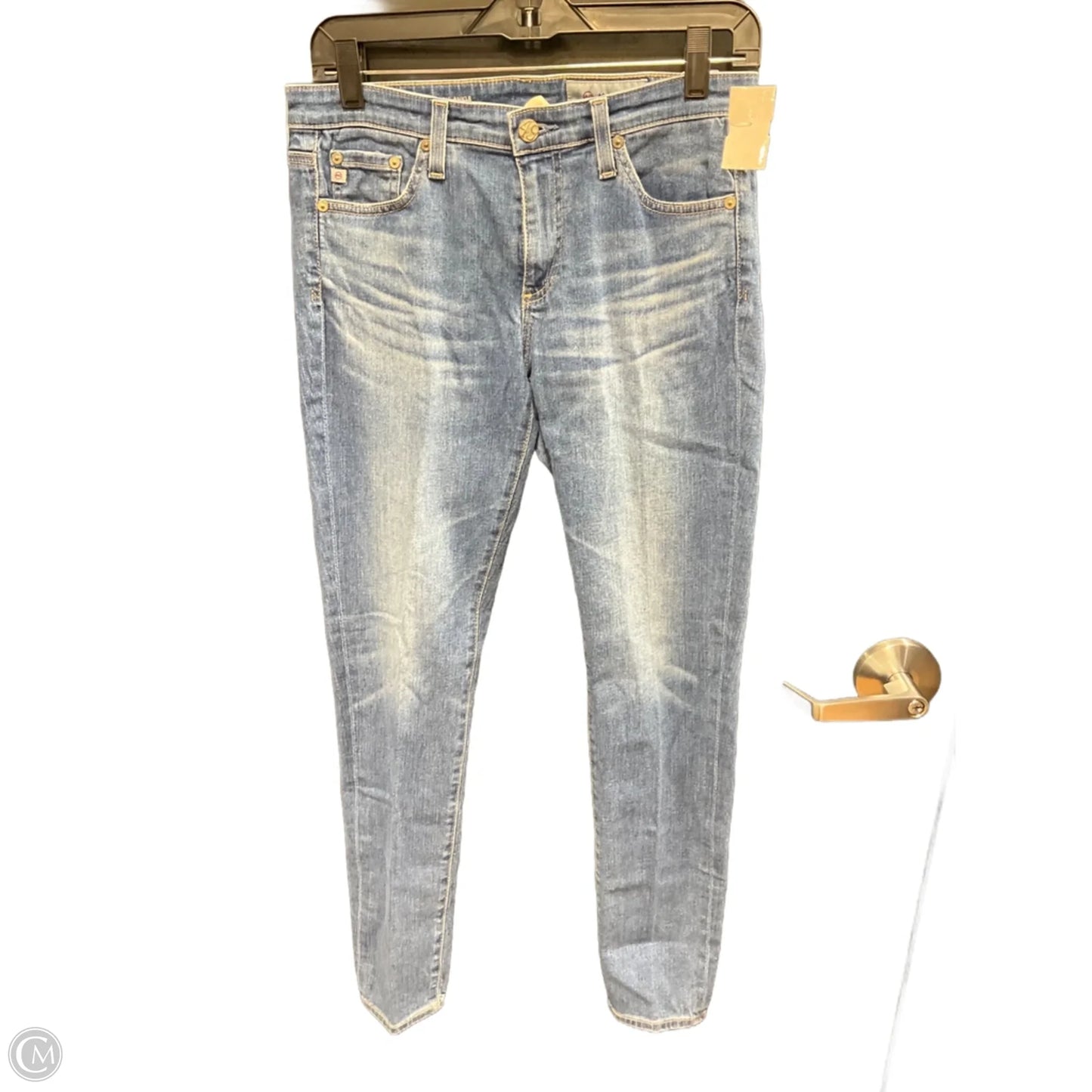 Jeans Skinny By Ag Jeans In Blue Denim, Size: 4