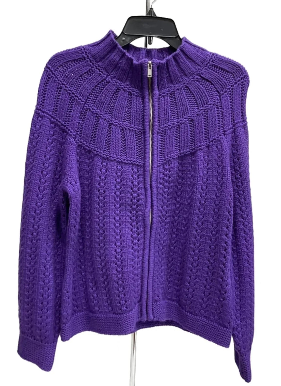 Sweater Cardigan By Talbots In Purple, Size: Lp