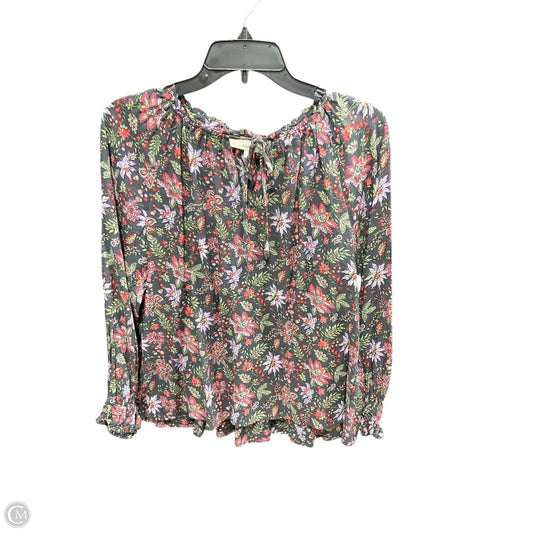 Top Long Sleeve By Loft In Floral Print, Size: S