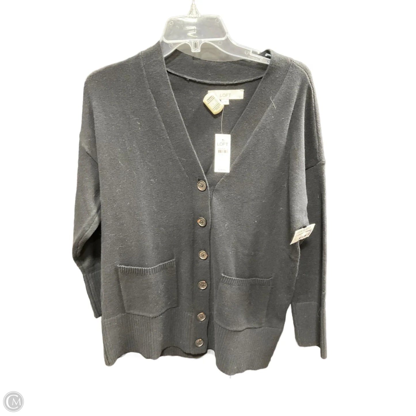 Sweater Cardigan By Loft In Black, Size: M