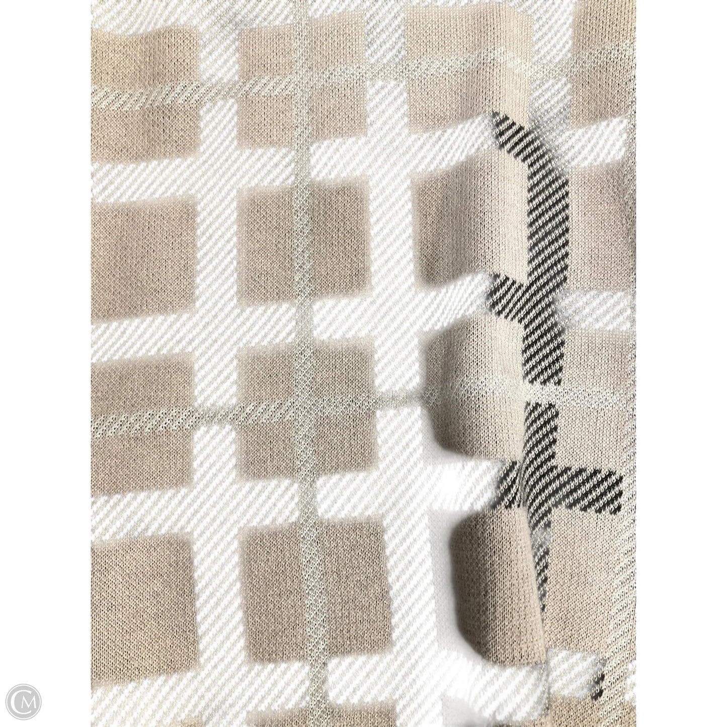 Sweater By Calvin Klein In Tan & White, Size: M