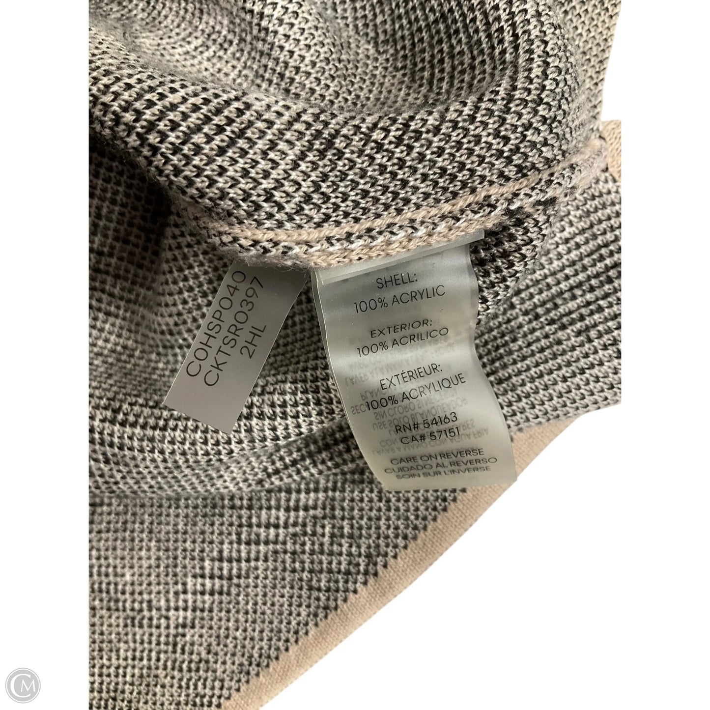 Sweater By Calvin Klein In Tan & White, Size: M