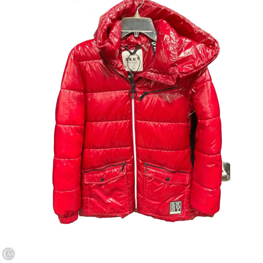 Coat Puffer & Quilted By Dkny In Red, Size: S