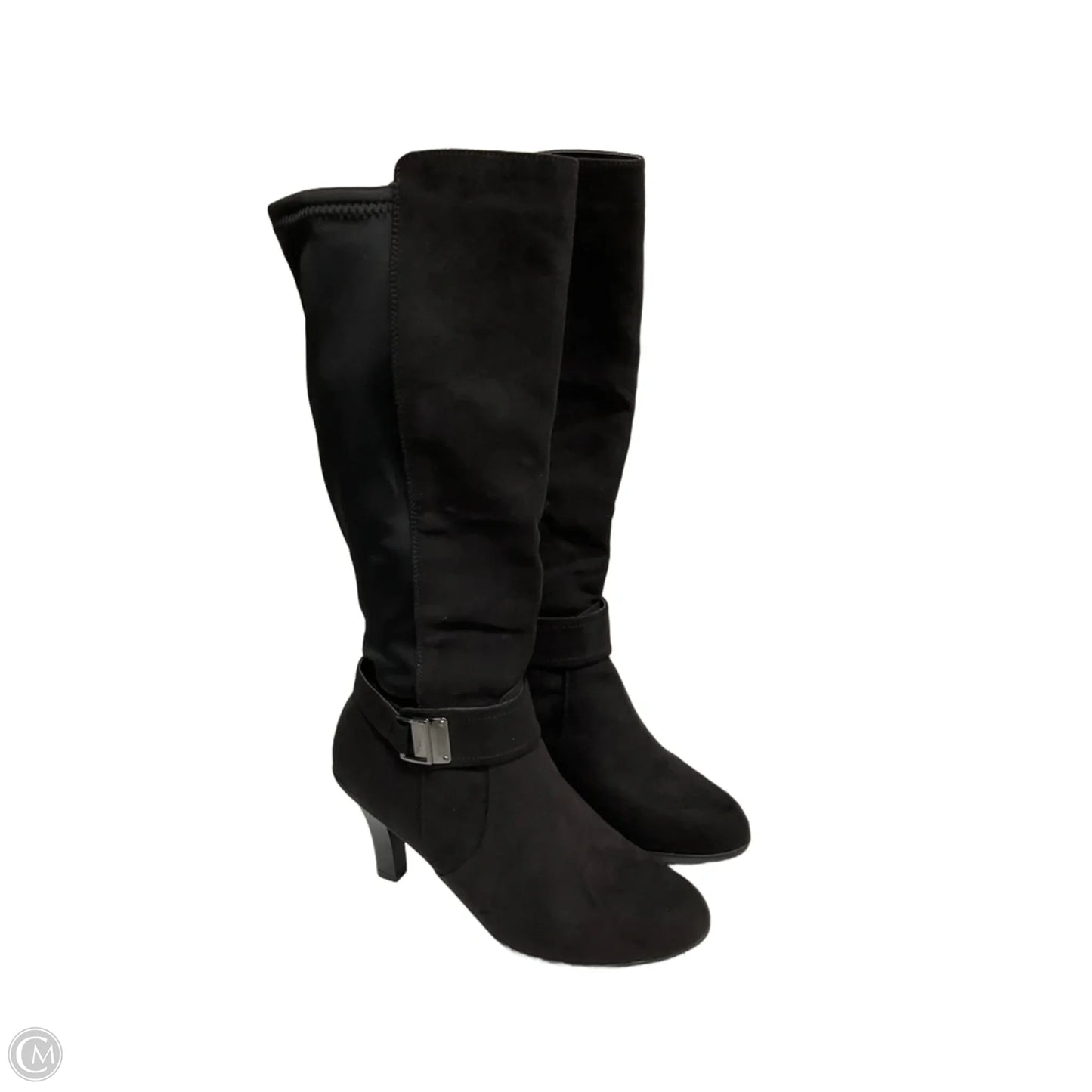 Boots Mid-calf Heels By Solanz In Black, Size: 8