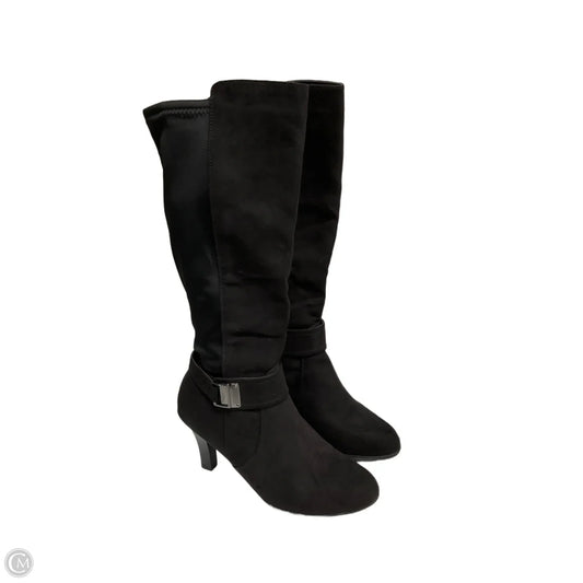 Boots Mid-calf Heels By Solanz In Black, Size: 8
