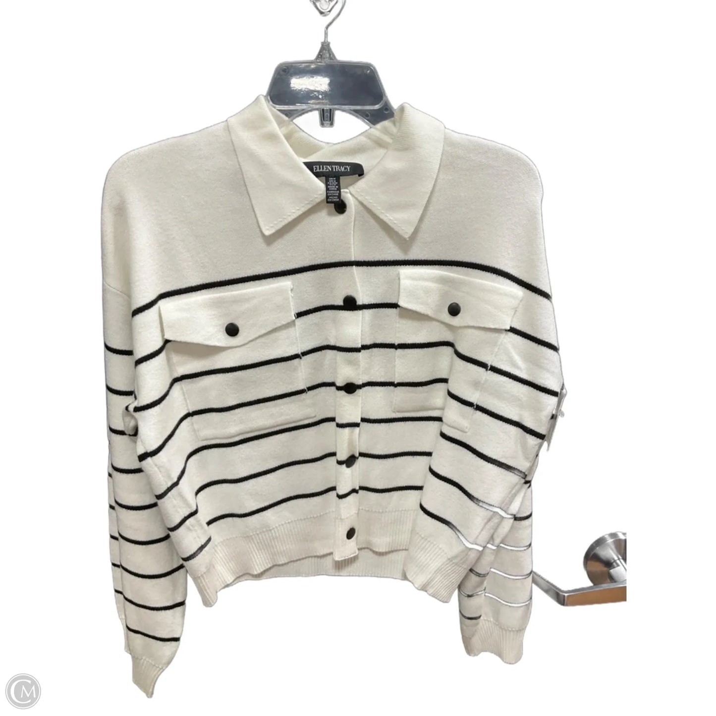 Top Long Sleeve By Ellen Tracy In Striped Pattern, Size: M
