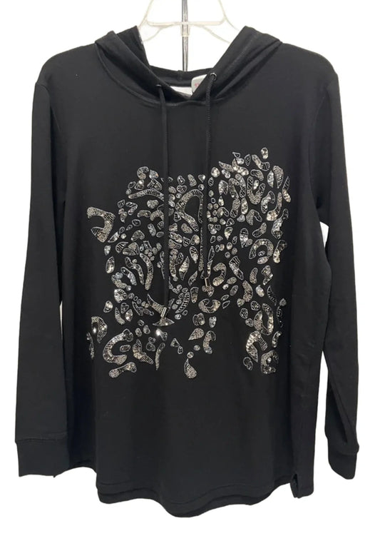 Sweatshirt Hoodie By Chicos In Black, Size: Xl