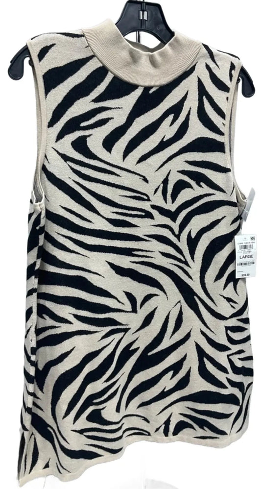 Top Sleeveless By Jm Collections In Animal Print, Size: L