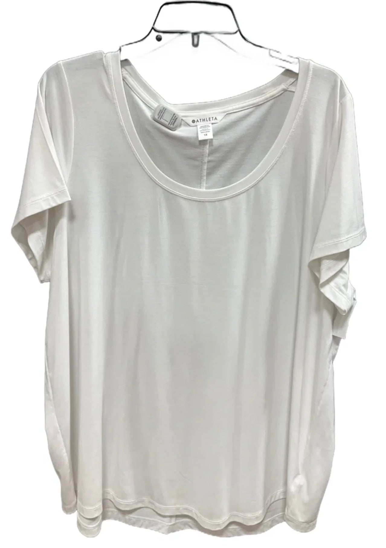 Athletic Top Short Sleeve By Athleta In White, Size: 1x