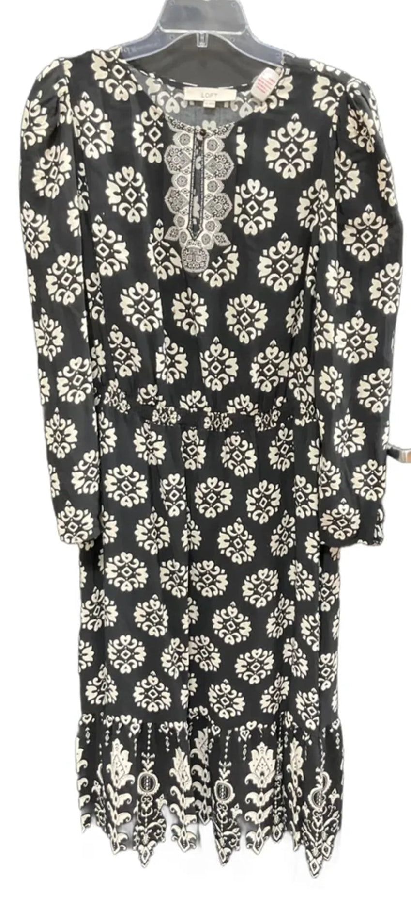 Dress Casual Maxi By Loft In Black & Cream, Size: Xxl