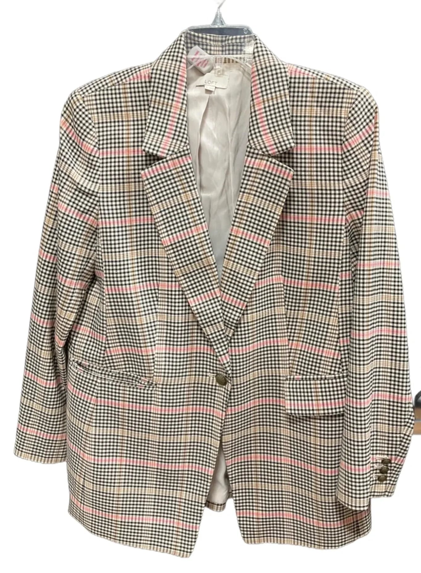 Blazer By Loft In Brown & Cream, Size: L