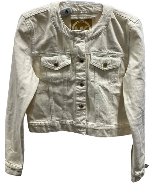 Jacket Denim By Michael By Michael Kors In Cream, Size: M
