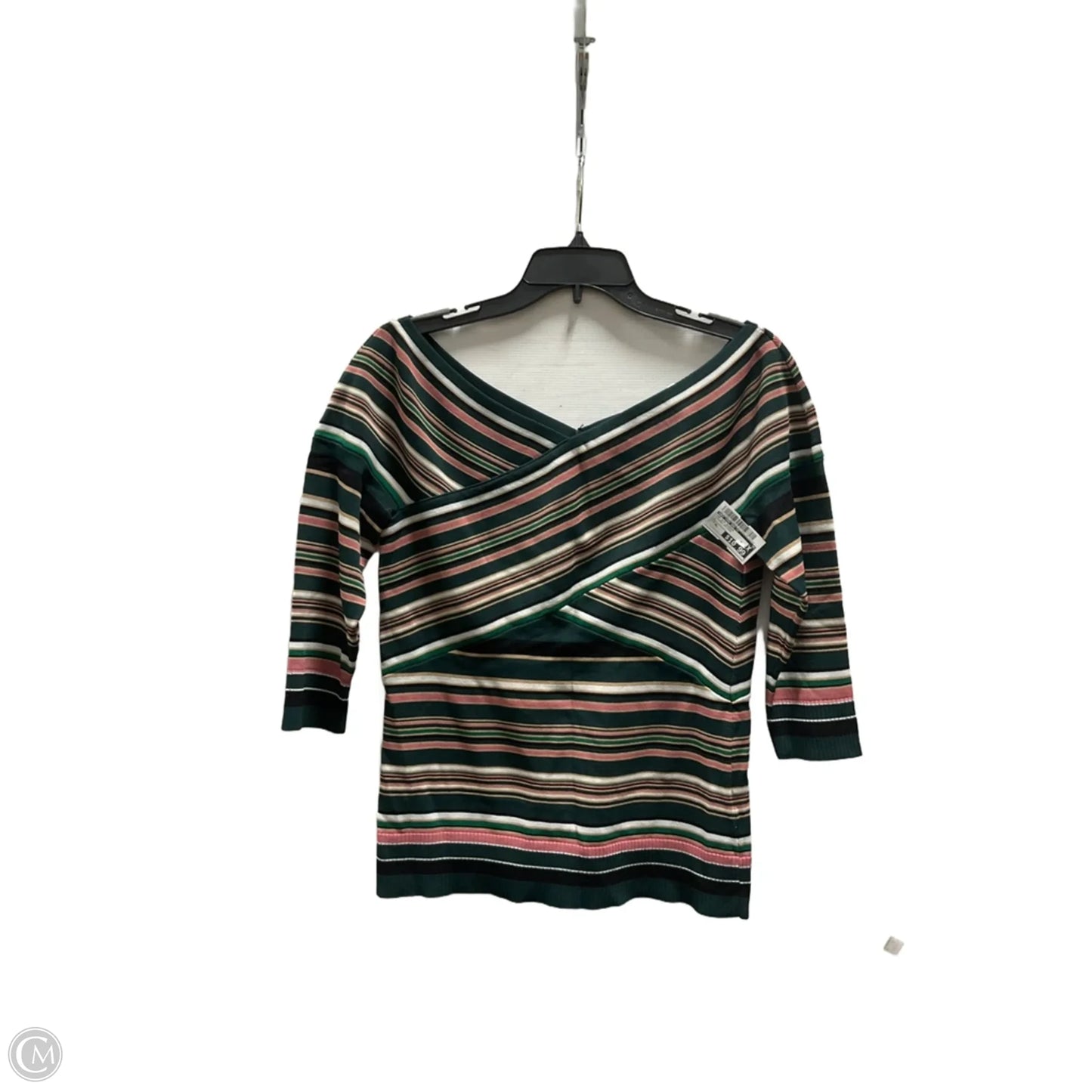 Top 3/4 Sleeve By New York And Co In Striped Pattern, Size: Xl