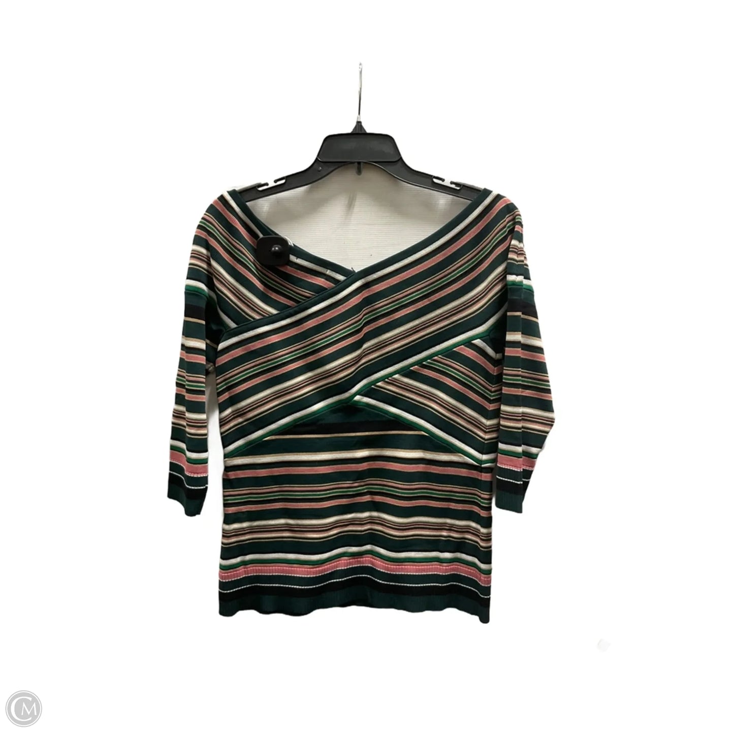 Top 3/4 Sleeve By New York And Co In Striped Pattern, Size: Xl