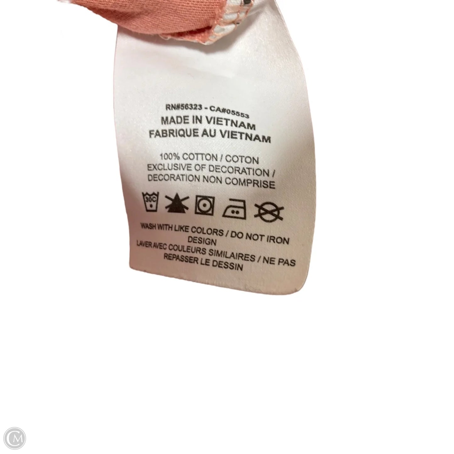 Athletic Top Short Sleeve By Nike In Peach, Size: S