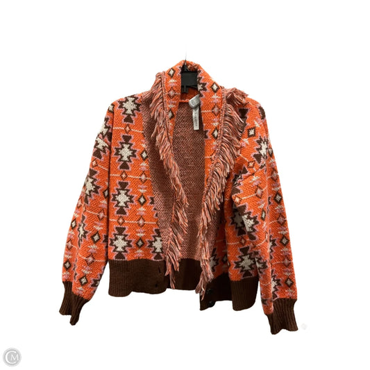 Sweater Cardigan By Grace + Karma In Orange, Size: L