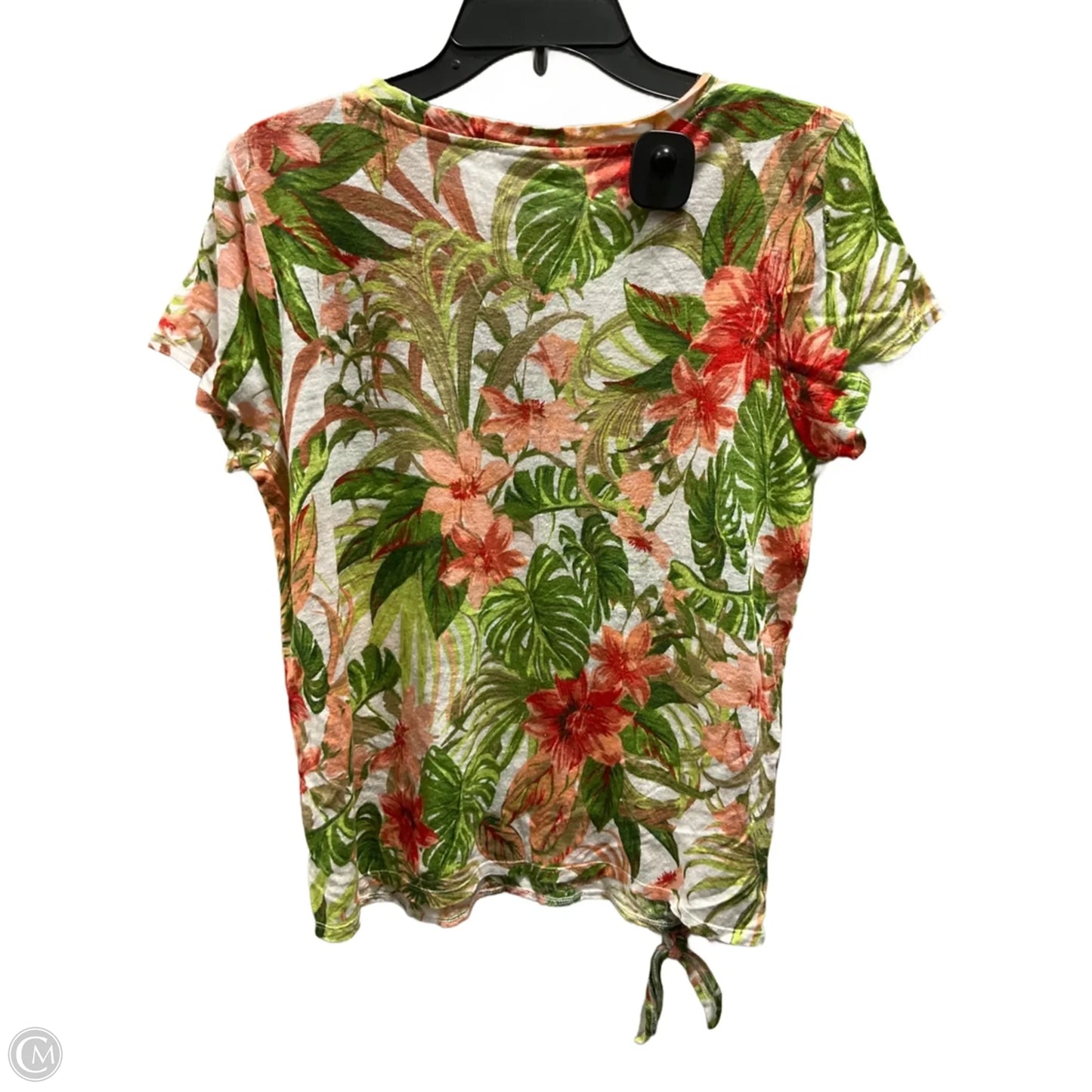 Top Short Sleeve Basic By J. Jill In Tropical Print, Size: S