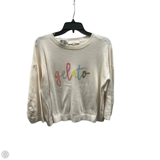 Top 3/4 Sleeve By Loft In Cream, Size: M