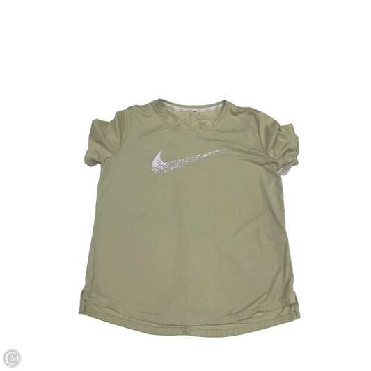 Athletic Top Short Sleeve By Nike In Green, Size: M