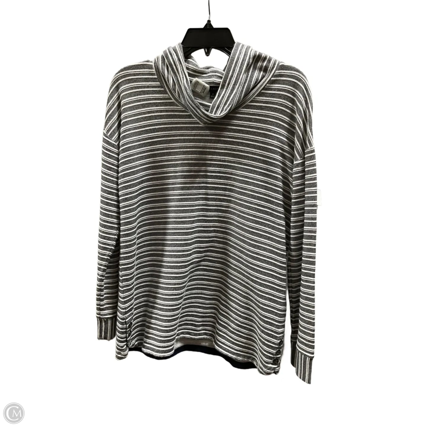 Top Long Sleeve By Talbots In Striped Pattern, Size: M