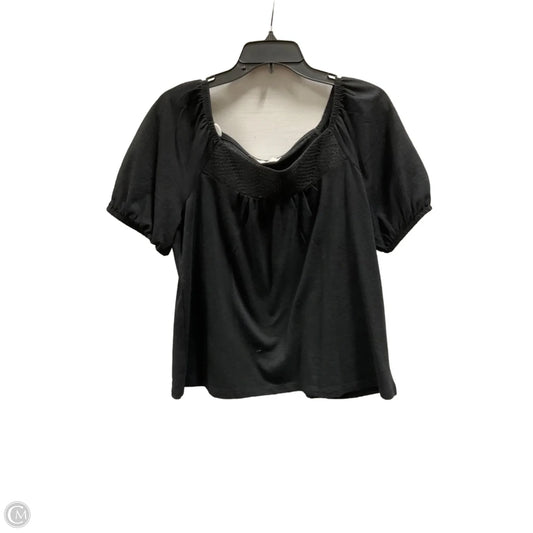 Top Short Sleeve By Loft In Black, Size: M