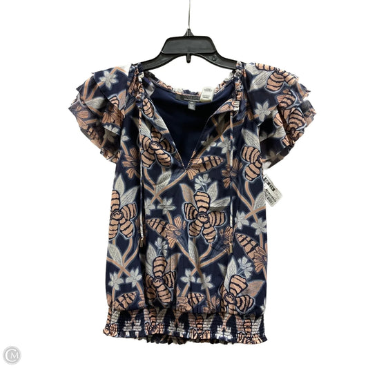 Top Short Sleeve By White House Black Market In Navy, Size: Xs