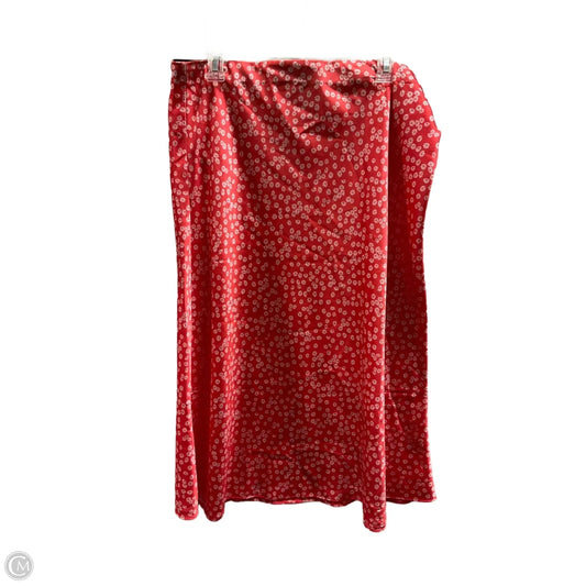 Skirt Midi By Loft In Red, Size: Xl