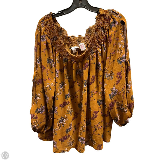 Top 3/4 Sleeve By Boutique + In Orange, Size: 3x