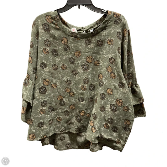 Top 3/4 Sleeve By Massini In Green, Size: 3x