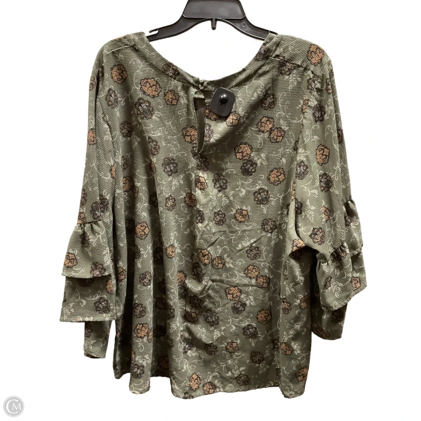 Top 3/4 Sleeve By Massini In Green, Size: 3x