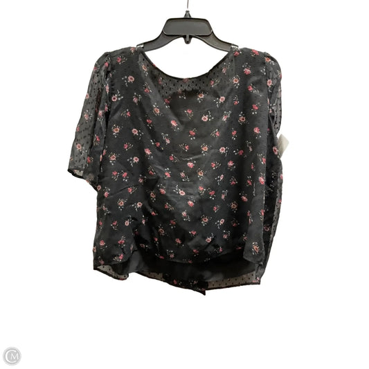 Top Short Sleeve By Loft In Black, Size: Xxl