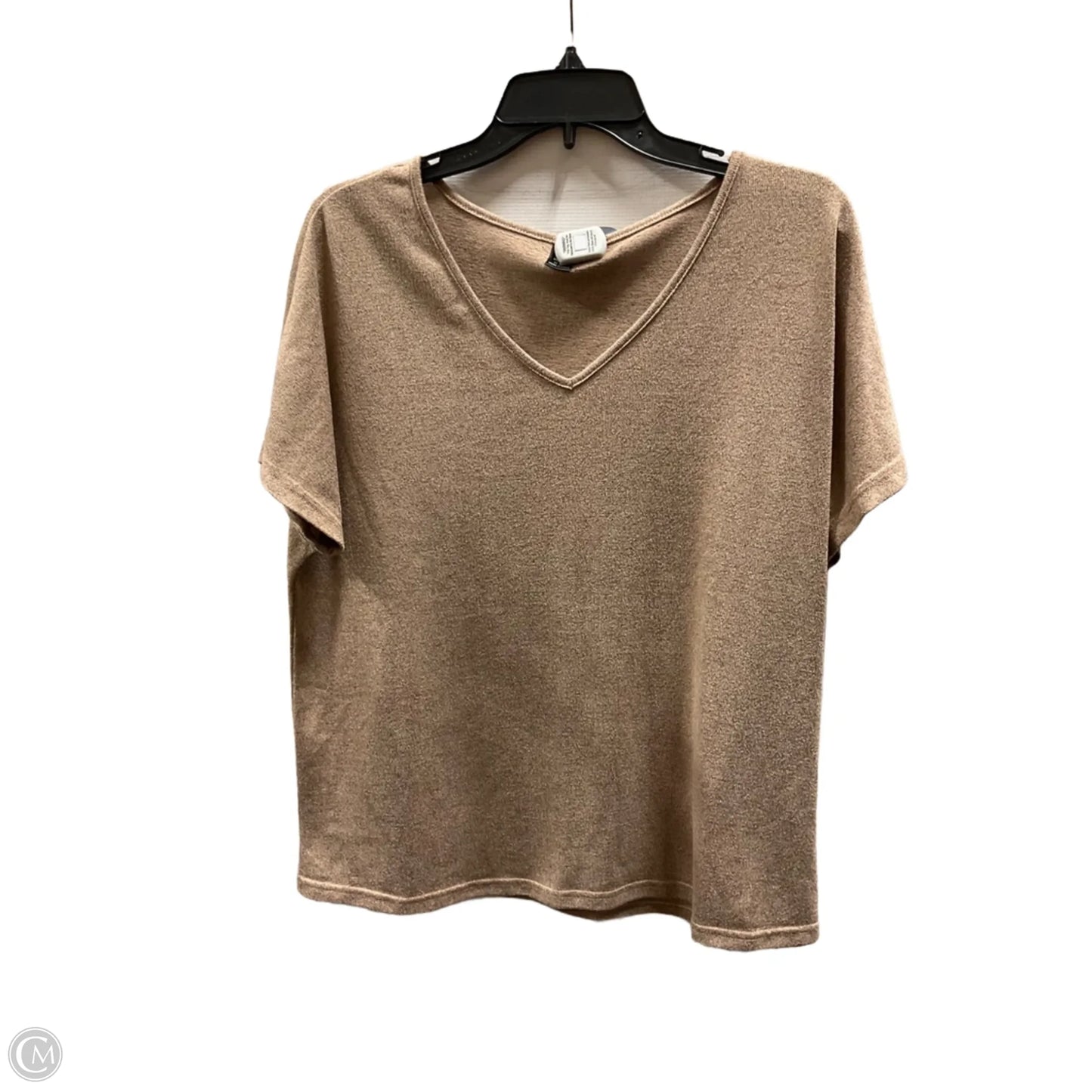 Top Short Sleeve Basic By Shein In Tan, Size: Xl
