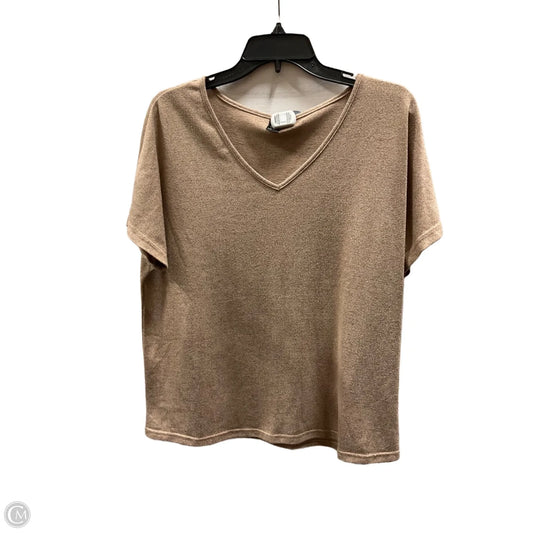Top Short Sleeve Basic By Shein In Tan, Size: Xl