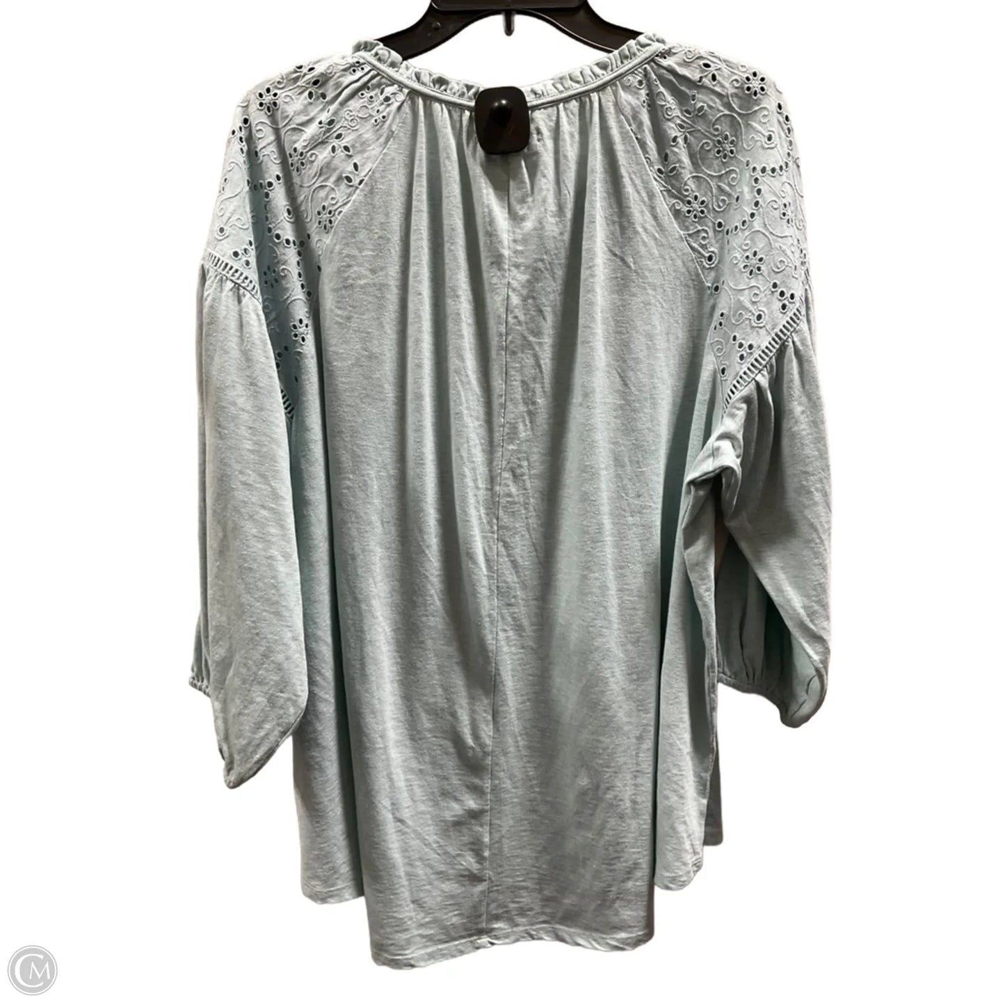 Top 3/4 Sleeve By Lane Bryant In Teal, Size: 2x