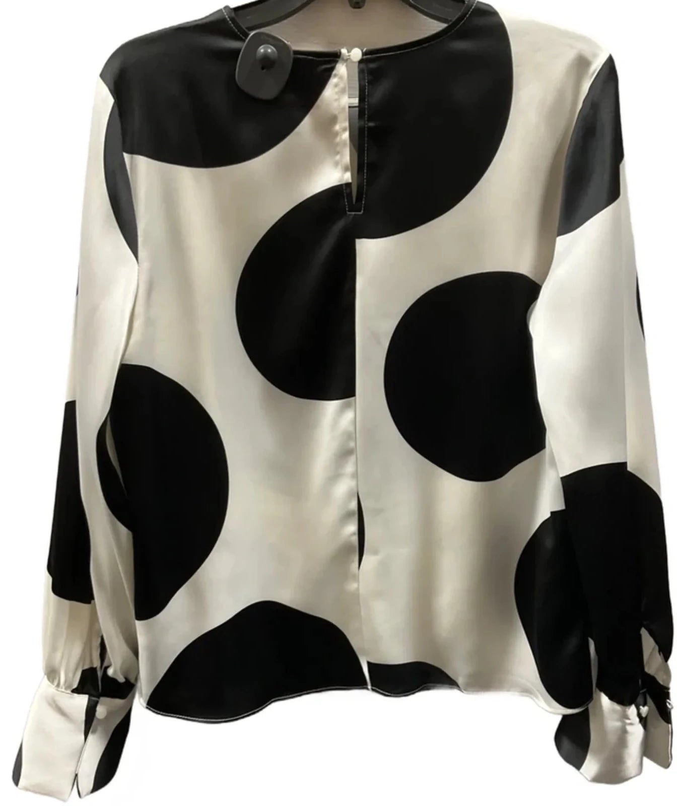Top Long Sleeve By Worthington In Polkadot Pattern, Size: M