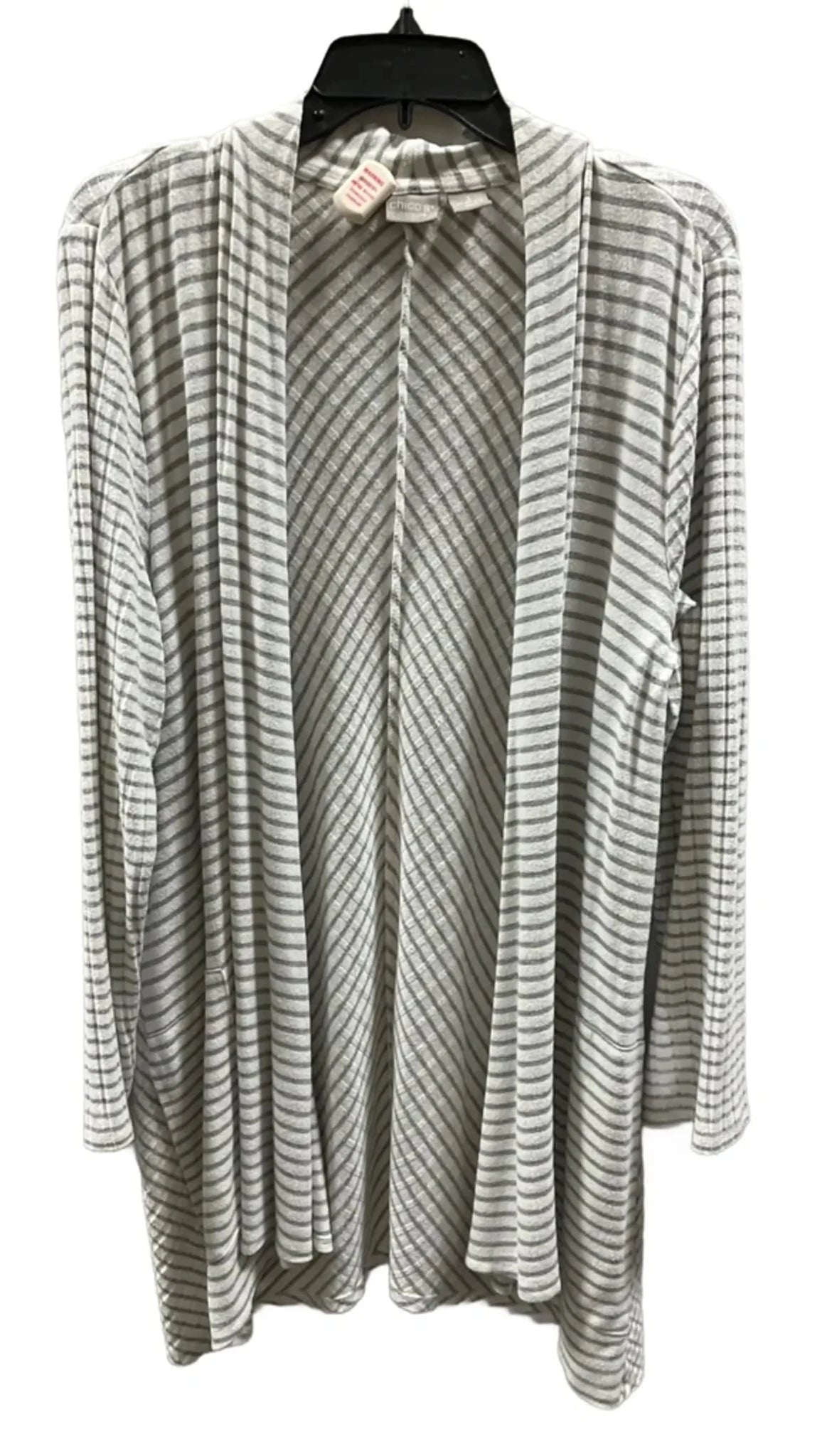 Cardigan By Chicos In Striped Pattern, Size: Xl