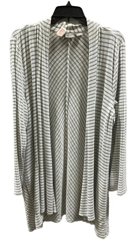Cardigan By Chicos In Striped Pattern, Size: Xl